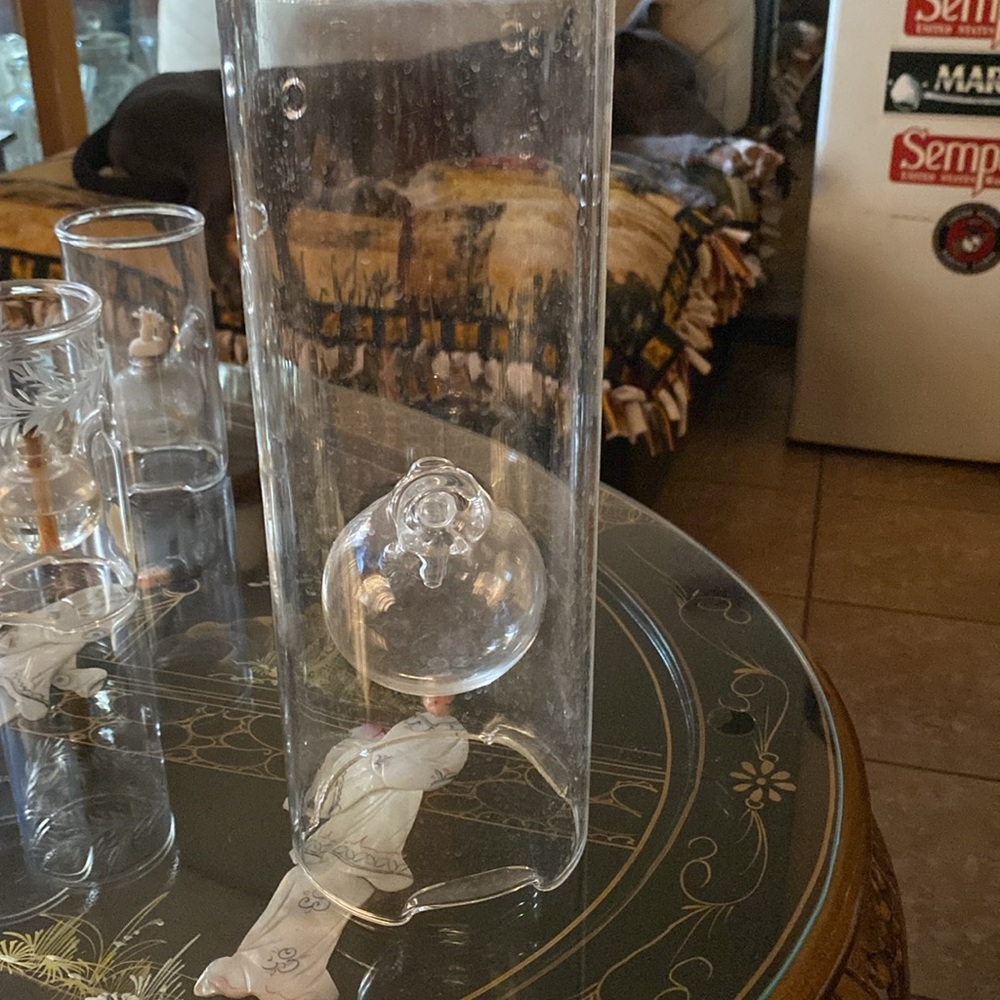 BX48 Vintage WOLFARD Handblown Glass 12” Oil Lamp - Picture 5 of 5